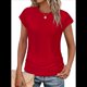 thumbnail image 2 of Camiseta de Corta con Cuello Redondo y Fruncido para Mujer, Color Rojo, Talla L, 2 of 7