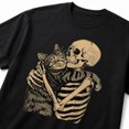 thumbnail image 2 of Veylor Haus Skeleton Hugging Cat Halloween, Unisex Classic Fit Graphic Tee, 2 of 9