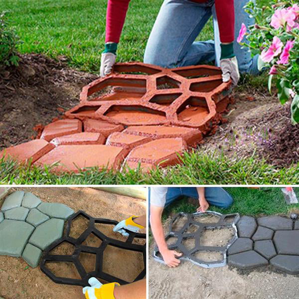 *Old City* Set 5 pcs  ABS Plastic Molds for Concrete Garden Stepping Stone Path 