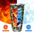 thumbnail image 6 of Salouo Camouflage Dinosaur Print 20oz Tumbler with Lid,Stainless Steel Vacuum Insulated Tumbler Durable Insulated Coffee Mug Thermal Cup with Splash Proof Sliding Lid-Straw Three-piece Set, 6 of 8