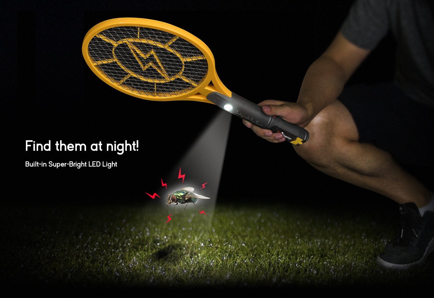 Beastron Rechargeable Bug Zapper, 3000 Volt Usb Charging, Electric Fly Killer Racket, Led Light 3 Layer Mesh Safe to Touch Large Size, pack of 2