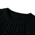 thumbnail image 4 of ClodeEU Women's Crewneck Cable Knit Sweater,Loose Puff Long Sleeve Cropped Pullover Jumper ,Women's Plus M, 4 of 6