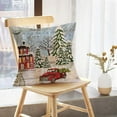 thumbnail image 3 of Farmhouse Rustic Throw Pillow Cover Vintage Red Truck Cute Animal Cat Wearing Christmas Hat Cotton Linen 18 x 18 Inch Xmas Christmas Tree Cushion Case for Sofa Couch Set of 4 (Truck Animal), 3 of 5