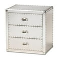 thumbnail image 2 of Home Square Armel Metal 3-Drawer Nightstand Set in Silver (Set of 2), 2 of 10