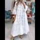 thumbnail image 5 of Vestido Bohemio con Cuello en V, Mangas Acampanadas y Bordado de Encaje para Mujer (2025) XXL, 5 of 10