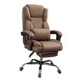 thumbnail image 4 of DimyFew Chaise de Bureau Chaise Inclinable Chaise de Jeu Ergonomique Dossier Haut Réglable Éponge Alliage d'Aluminium Convient aux Adultes Femmes Bureau à Domicile Étude Professionnel Espace de Travail Brun, 4 of 8