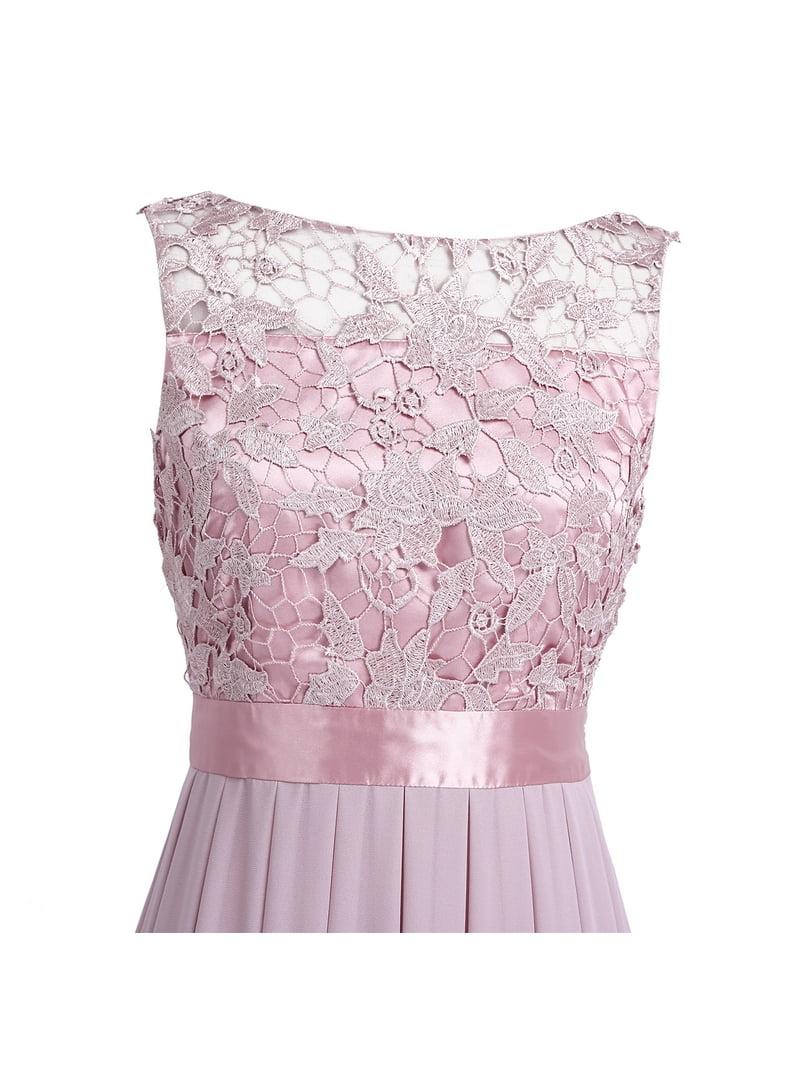 Eandarui Women's Crochet Lace Floor Length Cocktail Party Bridesmaid Dress  Evening Gowns Dusty Rose 8 - Walmart.com