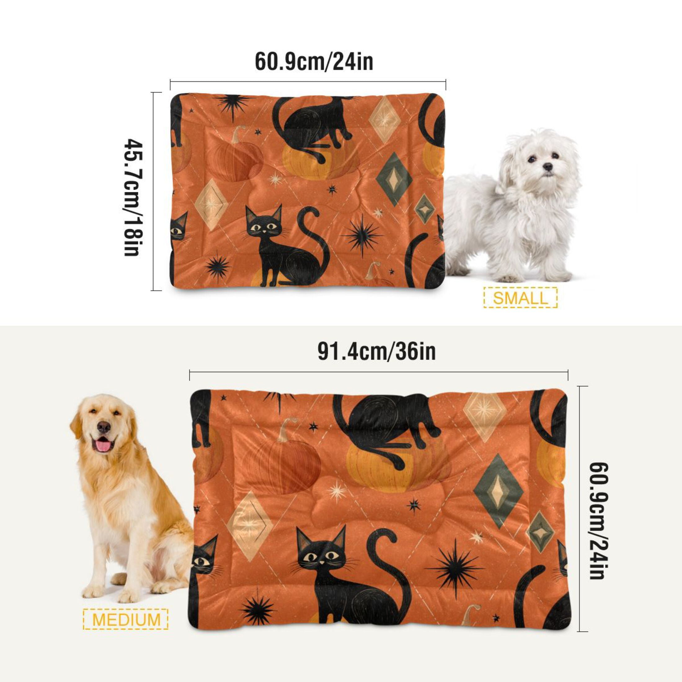 Cozy Mat Pet Bed Indoor Outdoor Warm Soft For Cat Dog Puppy(S/M) Orange Background
