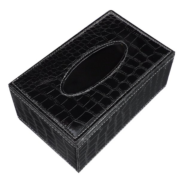 Hytrove 1Ud Caja Organizadora De Pañuelos En Cuero Negro Resistente A Para Escritorio Y