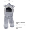 thumbnail image 3 of Gris Conjunto de Bufanda 3 en 1 Bufanda con Capucha cálida para niños Guantes de Felpa Manoplas Gorro de Invierno para niña Patrón Lindo en 3D para Fiesta de Disfraces Regalo de cumpleaños y Navidad, 3 of 5