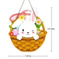 thumbnail image 2 of POINTERTECK Décorations de Porte de Pâques 11.7 "X 13.5" Easter Lapin Panier Porte Signe Pâques Porte Signe pour Mur Maison Intérieur Extérieur Printemps, 2 of 7