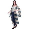 thumbnail image 3 of Moomaya Open Front Printed Georgette Shrug Slit Sleeve Beach Cover Up For Women, 3 of 5