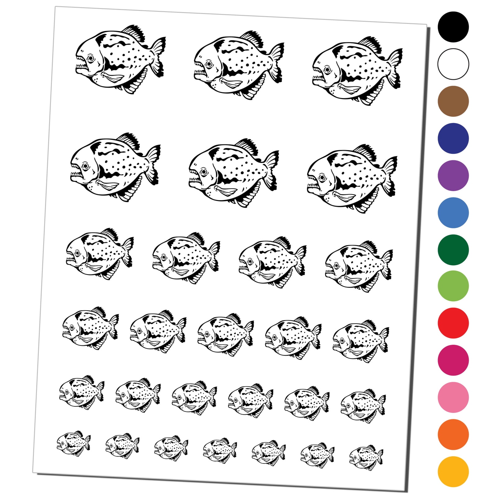 Red-Bellied Piranha Carnivorous Fish Water Resistant Temporary Tattoo