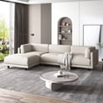 thumbnail image 2 of EUROCO 102.4” Longer Oversized Convertible Sectional Sofa,Upholstery L Shaped Couch with Reversible Chaise,Beige, 2 of 8