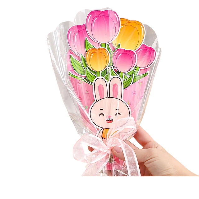 zhangmingg Heartfelt Day Card Featuring Adorable Floral Bouquet Design Expressing Gratitude and Warm Sentiments for Occasions