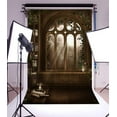 thumbnail image 2 of ABPHOTO 5x7ft Photography Backdrop Magic Library Interior White Candle Full Moon Window Backdrops for Photo Shoots Lovers Party Game Adult Kids Baby, 2 of 4