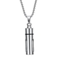 thumbnail image 2 of Stainless Steel Openable Container Tube Urn Pendant Necklace, 2 of 8
