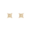 thumbnail image 3 of 0.5 Ct Princess Cut Studs Natural Morganite 14K Rose Solid Solid Gold Everyday Dainty Earrings Push Back, 3 of 7