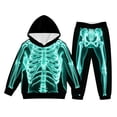 thumbnail image 5 of XIYON Boy Halloween Outfit Skeleton Hoodie Sweatshirt and Sweatpants Cozy 2 Piece Sweatsuit Fall Winter Clothing Set, 5 of 6