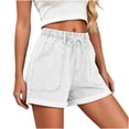 thumbnail image 4 of ByworldtasicNo Boundaries Womens Jean Shorts Summer Casual Mid Rise Cuffed Elastic Waist Denim Shorts, 4 of 7