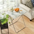 thumbnail image 3 of Folding TV Tray Table TV Dinner Table with Sturdy MDF Top,Eating Trays for Living Room with No Assembly Required 15 x 18.9 x 26 in(Sea Blue), 3 of 7