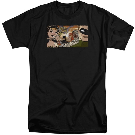 JLA Justice League Cinematic League S/S Adult Tall Black