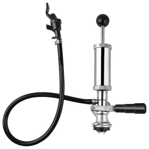 Keg Party Pump, D System 4 inch Chrome Beer Keg Pump with Beer Faucet, for American Beer Kegs