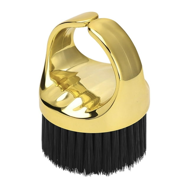 Cepillo para barba y cabello para hombre, herramienta de limpieza para el cuello, cepillo suave de barbero para oro