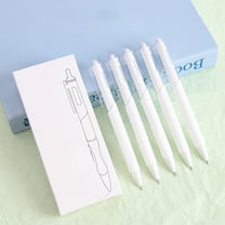 ROLKFUK Morandi Series 5 Pack 0.7mm Retractable Black Gel Pen, Quick Drying Smooth Writing, Comfort Grip for Stu-dents, Office & Journaling