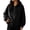 Black, variant on yillto Womens Coat Hooded Casual Sweatshirt Lightweight Zip up Fall Loose Drawstring Jackets with Pockets