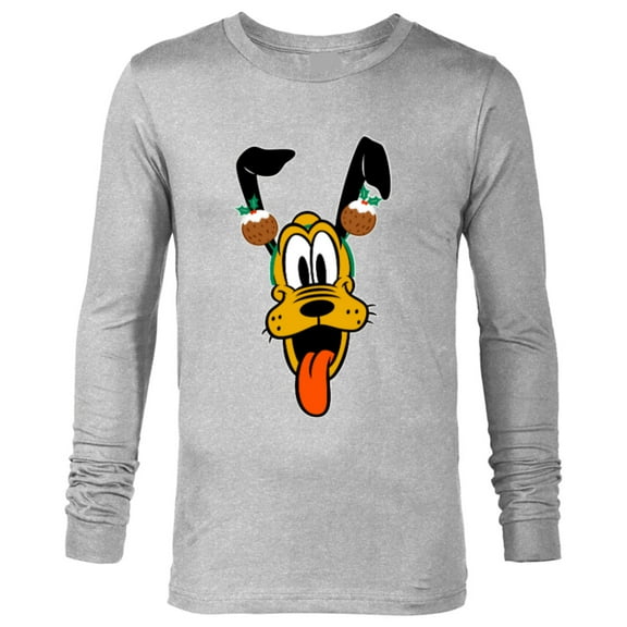 Disney Pluto Christmas Pudding Holiday Headband - Long Sleeve T-Shirt for Men - Customized-Athletic Heather