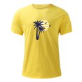 thumbnail image 5 of Lilgiuy Men's Fun Hawaiian Shirt Summer Solid Color Short Sleeve Round Neck Tropical Print Shirts Beach Party Holiday Vacation Yellow(M-3Xl), 5 of 5