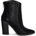 thumbnail image 4 of Chariot & Co: Wyatt- Womens Rhinestone Western Cowboy Sparkly Booties Zipper Stacked Block Heel Boots (Black, 6), 4 of 7
