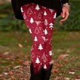 thumbnail image 4 of Leggings estampados Gibobby Mallas Térmicas Afelpadas cómodos informales para mujer Rojo M, 4 of 5