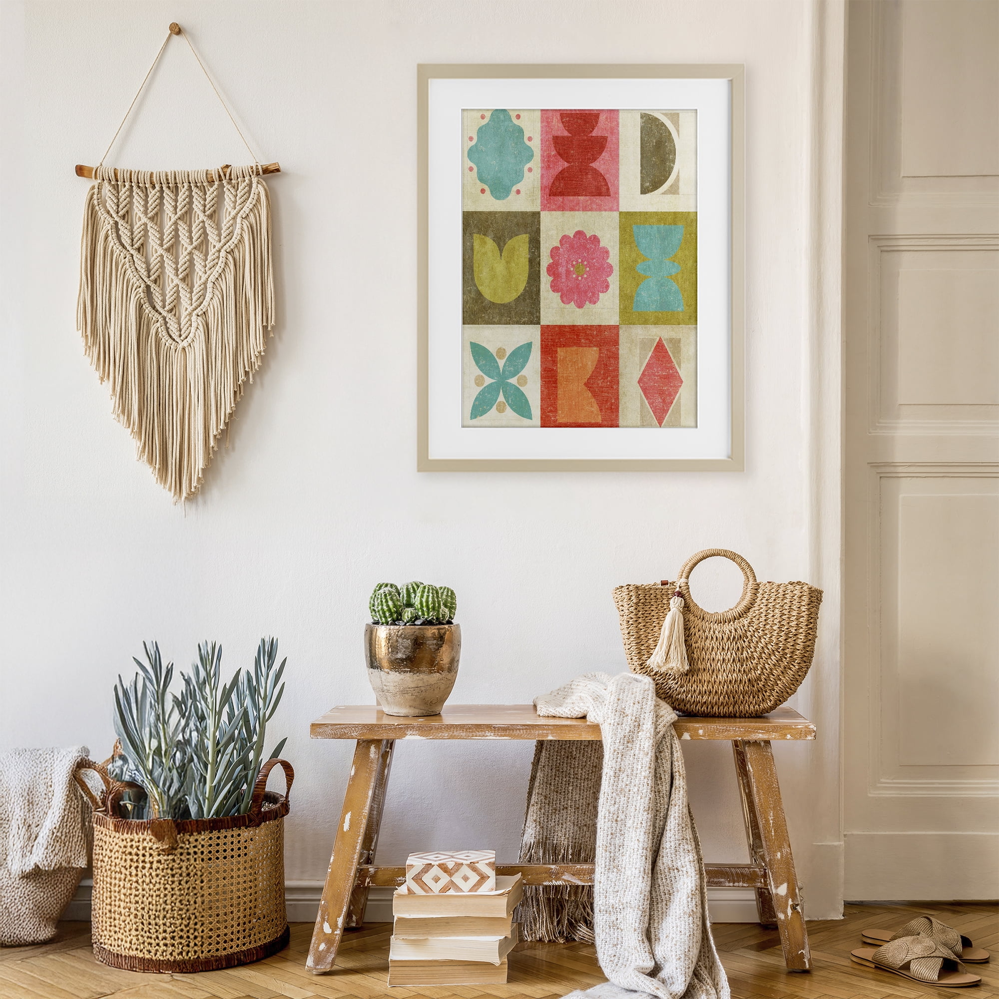 Stupell Industries Happy Dance Geometrics Birch Framed Print Under Glass, design by Suzanne Nicoll