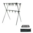 thumbnail image 4 of DYNWAVECA Camping Storage Shelf Folding Storage Shelf Black Camping Metal Frame Heavy Duty Storage Rack Picnic Hanging Rack for Outdoor B, 4 of 10