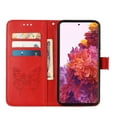 thumbnail image 3 of Allytech For Samsung Galaxy S21 Ultra Soft TPU Case,Stylish Diamond Embossed Butterfly PU Leather Shockproof Flip Wallet Holder Cover with Hand Strap.For Samsung Galaxy S21 Ultra,Red, 3 of 5