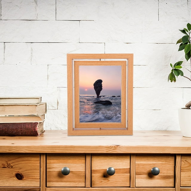 VERDANVERSE floating picture display Rotating Photo Frame Multi Glass Double-sided Display for Home Decor 1Pcs