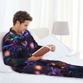 thumbnail image 6 of Sikiie Glowing Chameleon Fantasy Art Mens Pajama Set, Soft Warm Long Sleeve Sleepwear, Cozy Button-Down Pjs for Men-Medium, 6 of 7