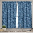 thumbnail image 2 of Ambesonne East Valance & Curtain, Zentangle Exotic, 55"x30", Pale Blue Navy Blue, 2 of 6