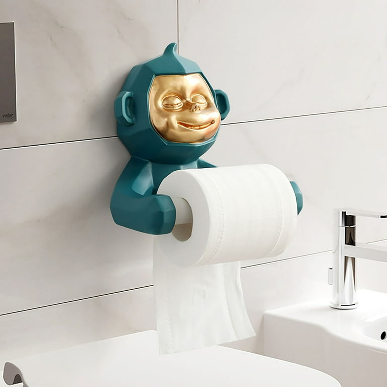 Monkey Toilet Paper Roll Holder Kitchen Non Perforated Wall Mounted Shelf Room Desktop Paper Towel Holder Toilet Paper Small Apartment Organization
