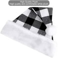 thumbnail image 6 of Manunclaims Santa Hat Christmas Plaid Santa Hat Short Plush with White Cuffs Plush Fabric New Year Christmas Hat for Adults and Kids, 6 of 8