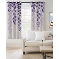 thumbnail image 2 of Purple Ombre Botanical Blackout Curtains 54 Inches Long for Bedroom, Watercolor Pastoral Leaf Farmhouse Thermal Insulated Room Darkening Black Out Window Curtain Panels Grommet Drapes for Living Room, 2 of 8