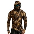 thumbnail image 2 of Men's Sun Protection Hoodie Shirt UPF 50+ Rash Guards Camo Long Sleeve SPF UV Fishing Running Swimming Outdoor Shirts, 2 of 9