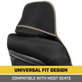 thumbnail image 6 of Caterpillar Waterproof Automotive Seat Cover for Cars Trucks and SUVs, 1 Piece Durable Neoprene Seat Protector for Front Seats, Black Car Seat Cover with Beige Trim, 6 of 9
