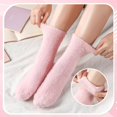 thumbnail image 5 of 5 Pairs Women's Bow Fuzzy Socks Winter Soft Slipper Socks Coquette Stuff Fluffy Thick Spa Home Sleeping, 5 of 7