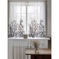 thumbnail image 4 of Wildflower Leaf Curtains 45 Inch Length,Sheer Curtains for Bedroom Living Room Window Grey Floral Botanical White Watercolor Rod Pocket Drapes Kitchen Curtains Small Half Window 42"x45" 2 Panels, 4 of 6