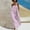 Hot Pink, variant on Women's Striped Spaghetti Strap Maxi Dress, Square Neck with Back Bow Detail & Side Pockets, Casual Beach Sundress Blue XXL