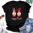 thumbnail image 3 of HTNBO Easter Day T Shirts for Women Casual Summer Cute Rabbit Printed Graphic Short Sleeve Tees Black XL, 3 of 3