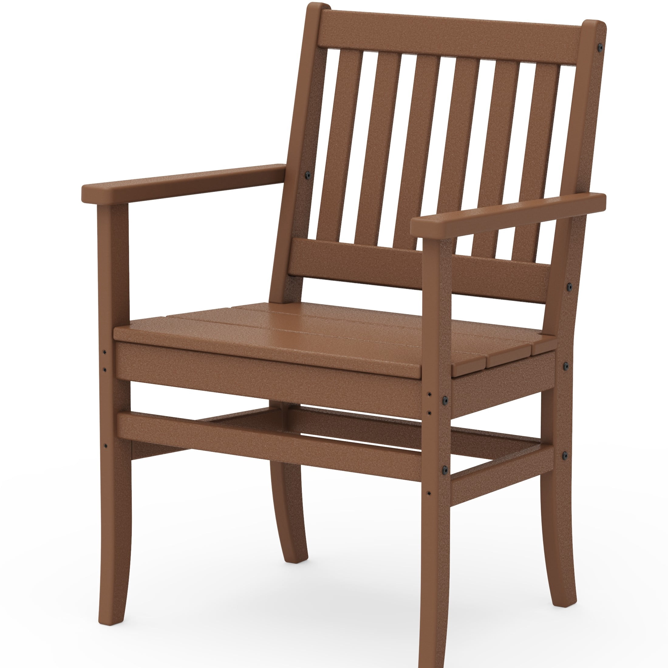 Better Homes & Gardens by POLYWOOD Southlake Outdoor Dining Arm Chair (2 Chairs), All-Weather HDPE, Patio Seat, Teak